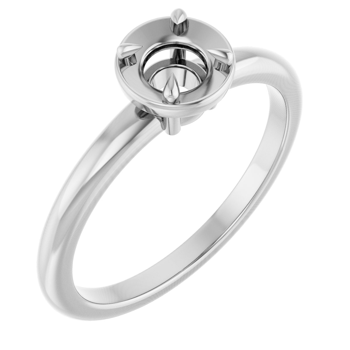 Claw-Prong Solitaire Bezel-Style Engagement Ring