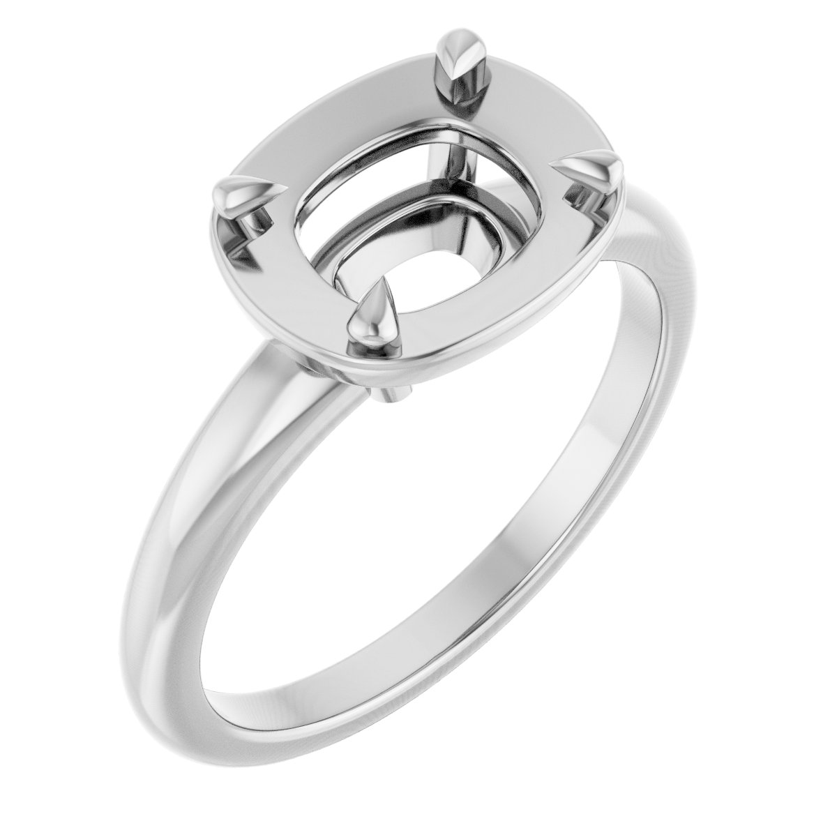 Claw-Prong Solitaire Bezel-Style Engagement Ring