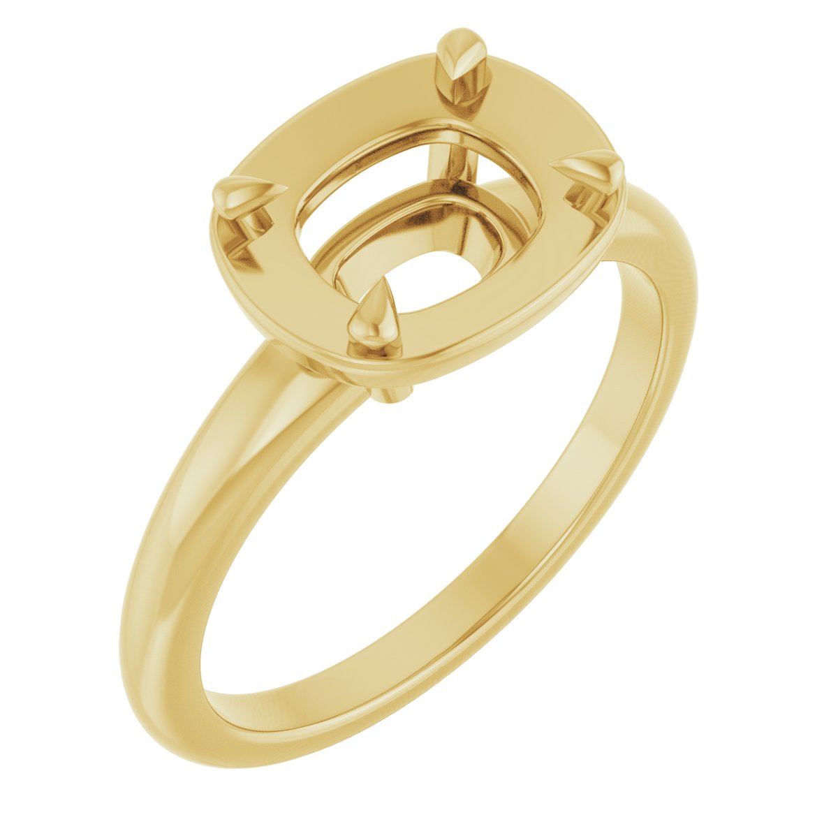 Claw-Prong Solitaire Bezel-Style Engagement Ring
