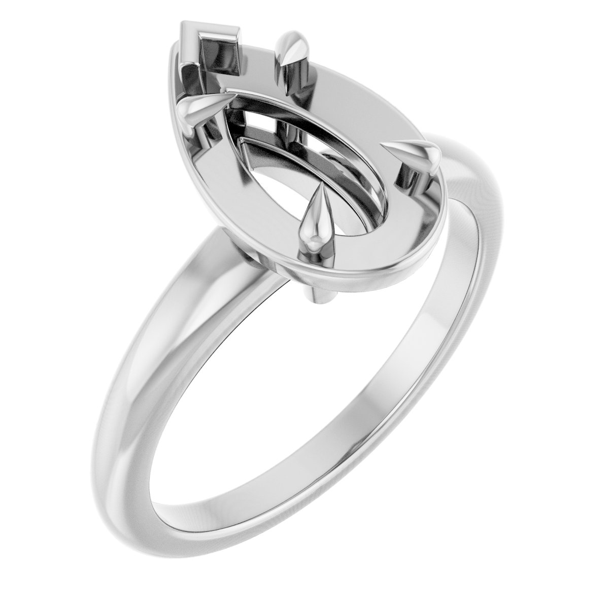 Claw-Prong Solitaire Bezel-Style Engagement Ring