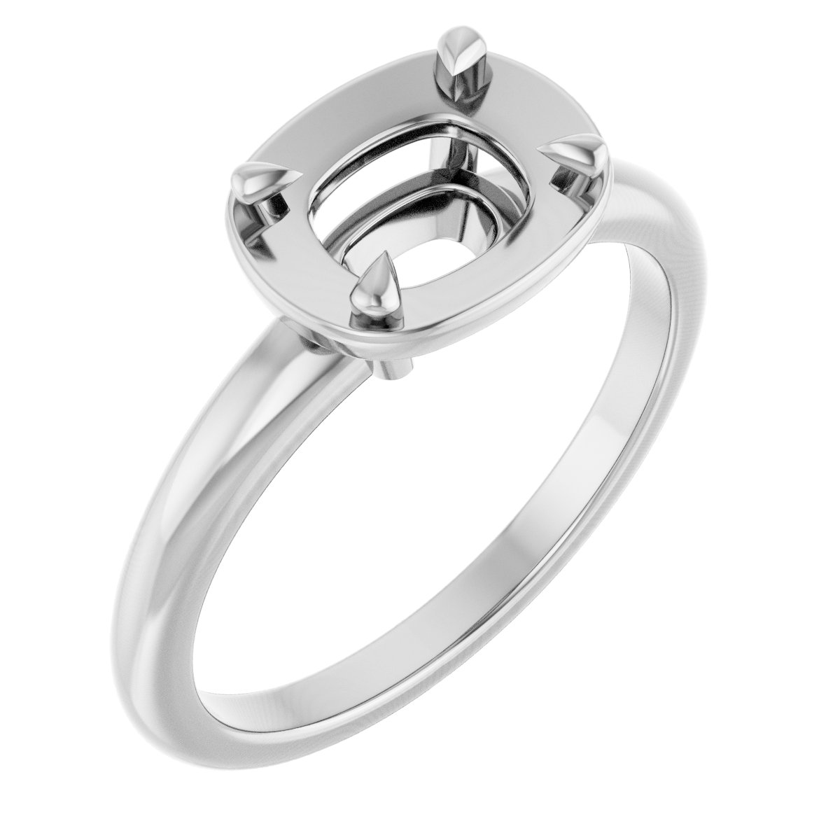 Claw-Prong Solitaire Bezel-Style Engagement Ring