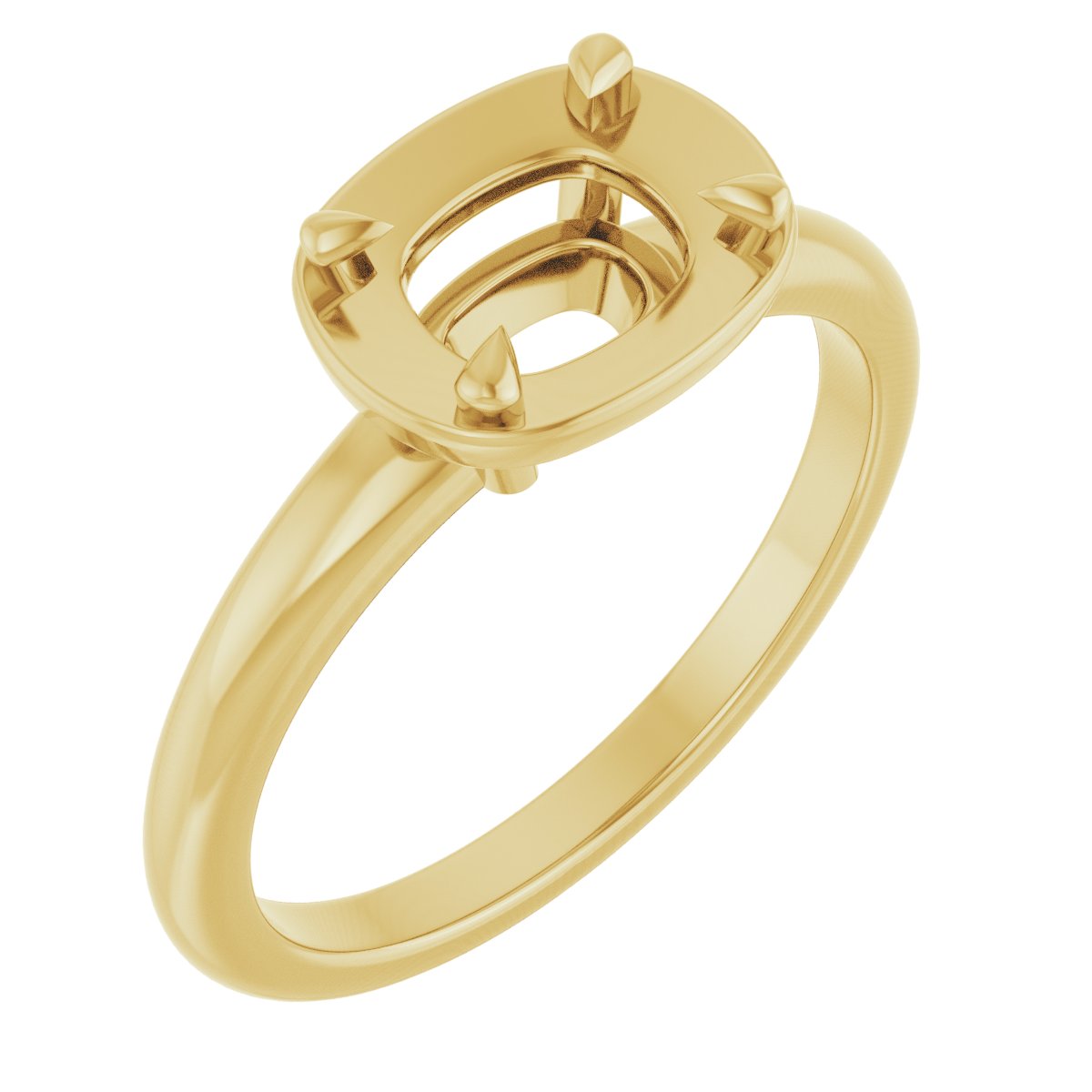 Claw-Prong Solitaire Bezel-Style Engagement Ring