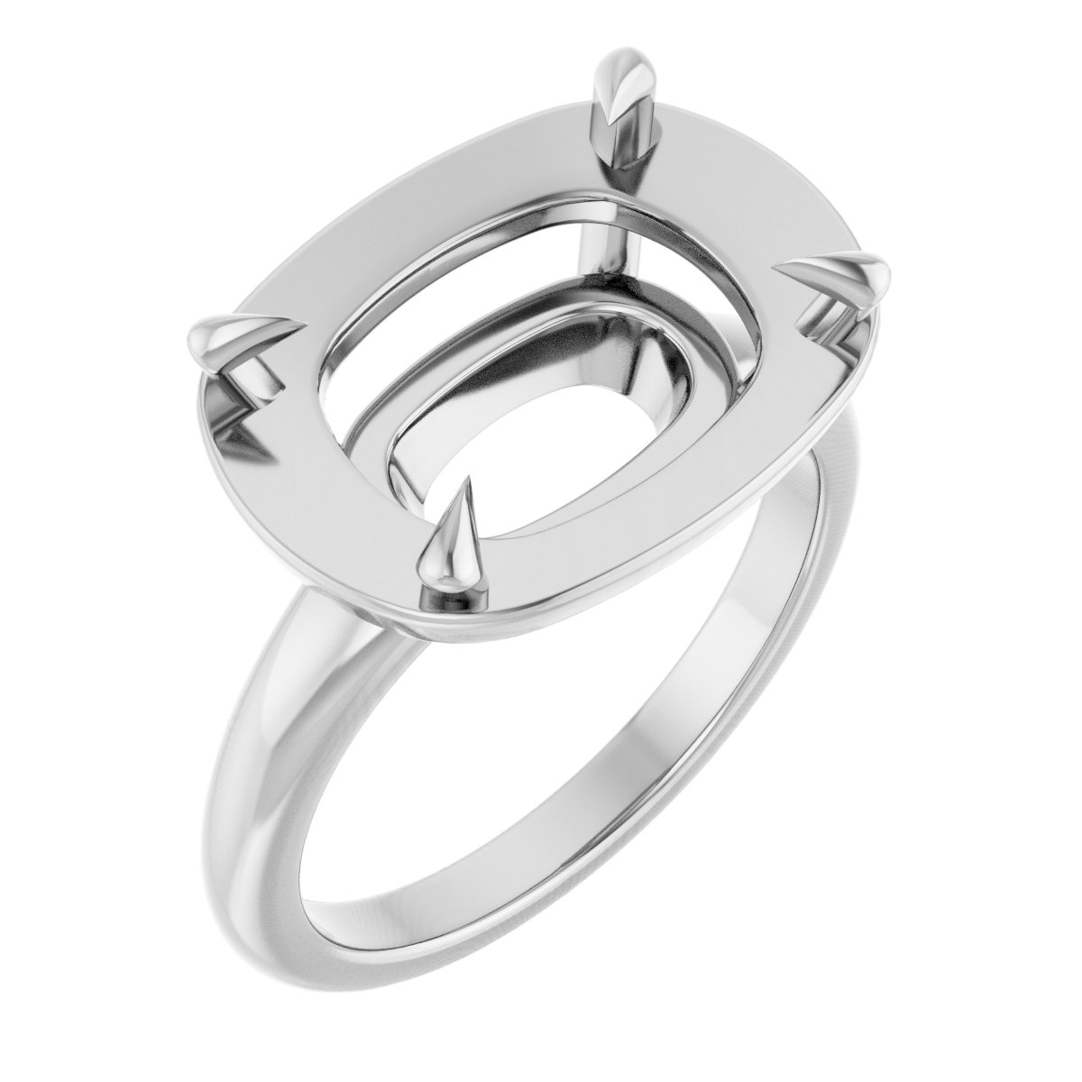 Claw-Prong Solitaire Bezel-Style Engagement Ring