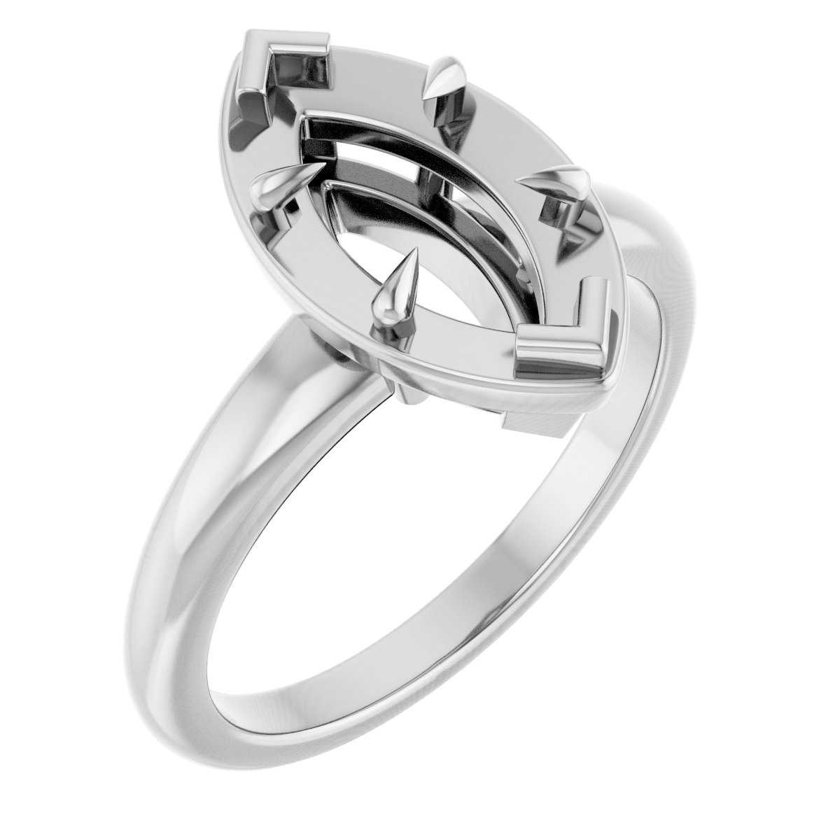 Claw-Prong Solitaire Bezel-Style Engagement Ring