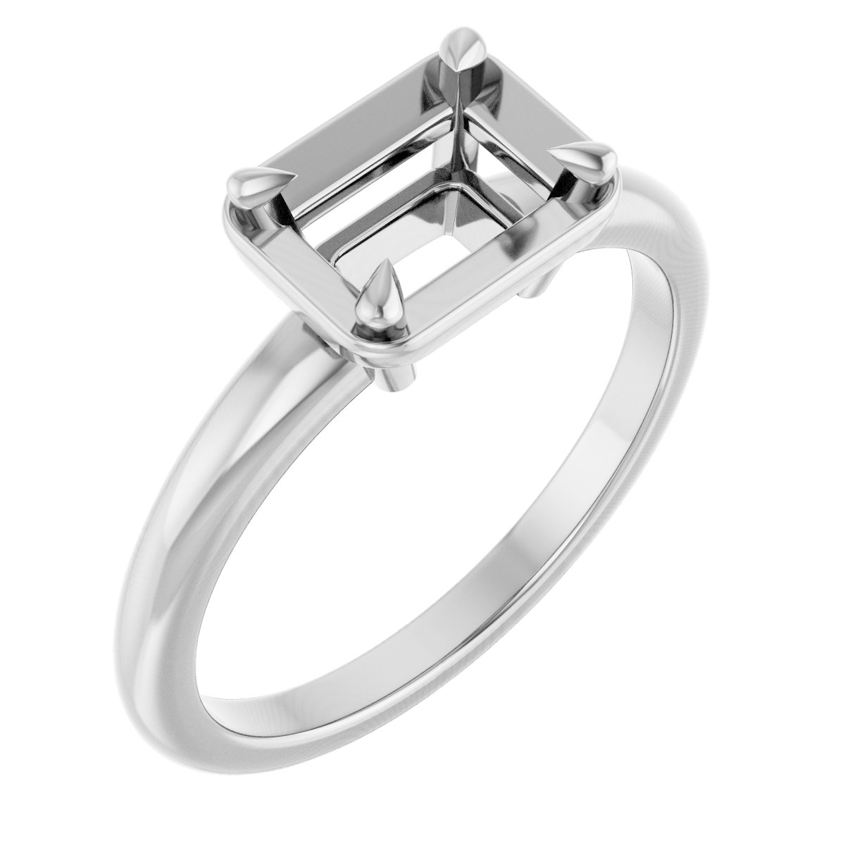Claw-Prong Solitaire Bezel-Style Engagement Ring