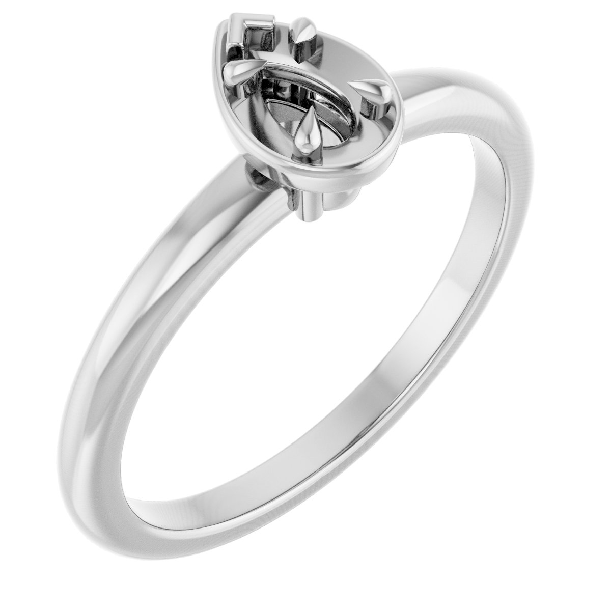 Claw-Prong Solitaire Bezel-Style Engagement Ring