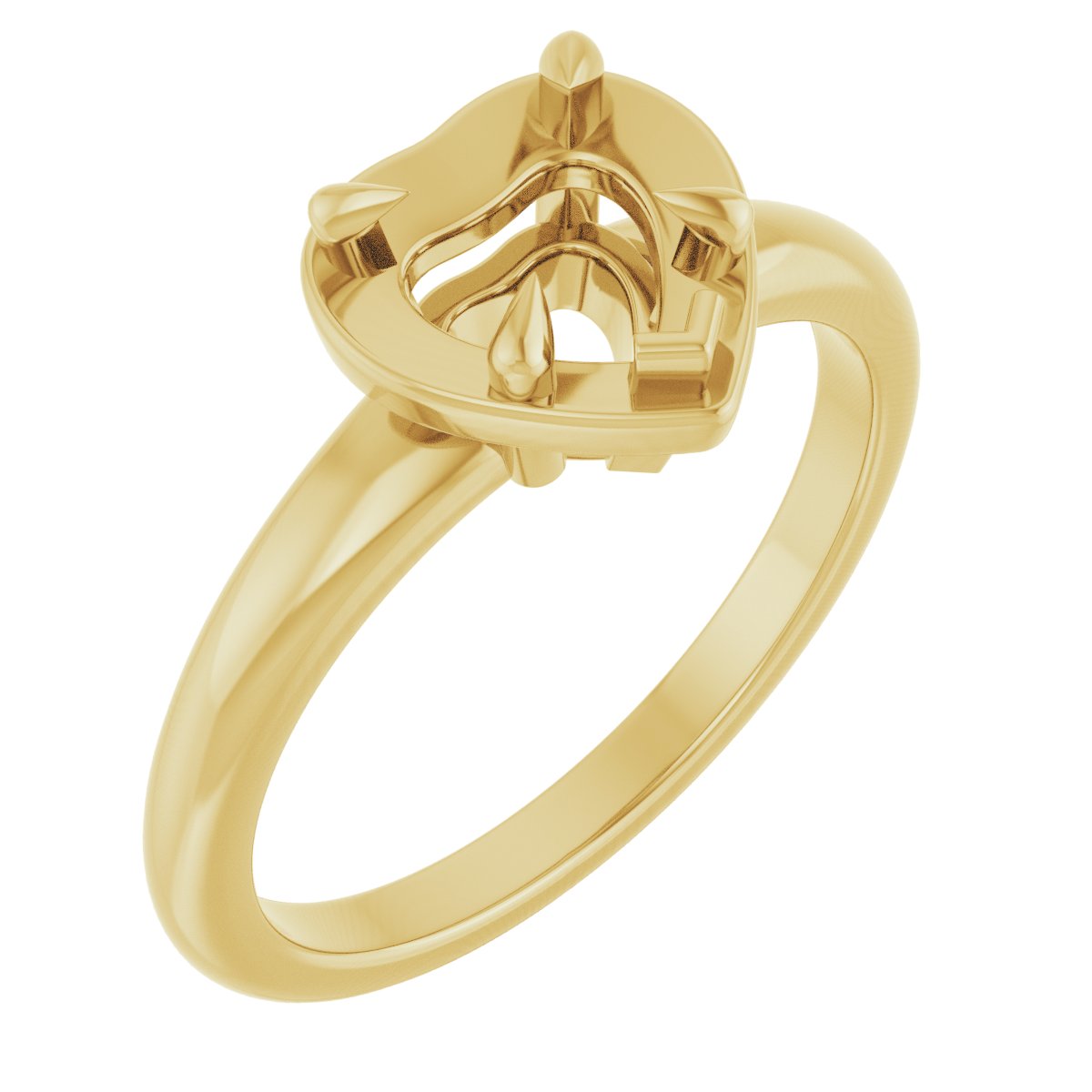 Claw-Prong Solitaire Bezel-Style Engagement Ring