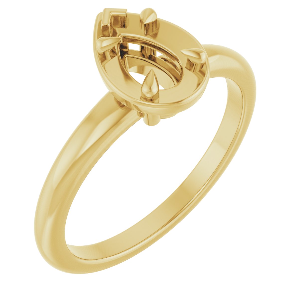 Claw-Prong Solitaire Bezel-Style Engagement Ring