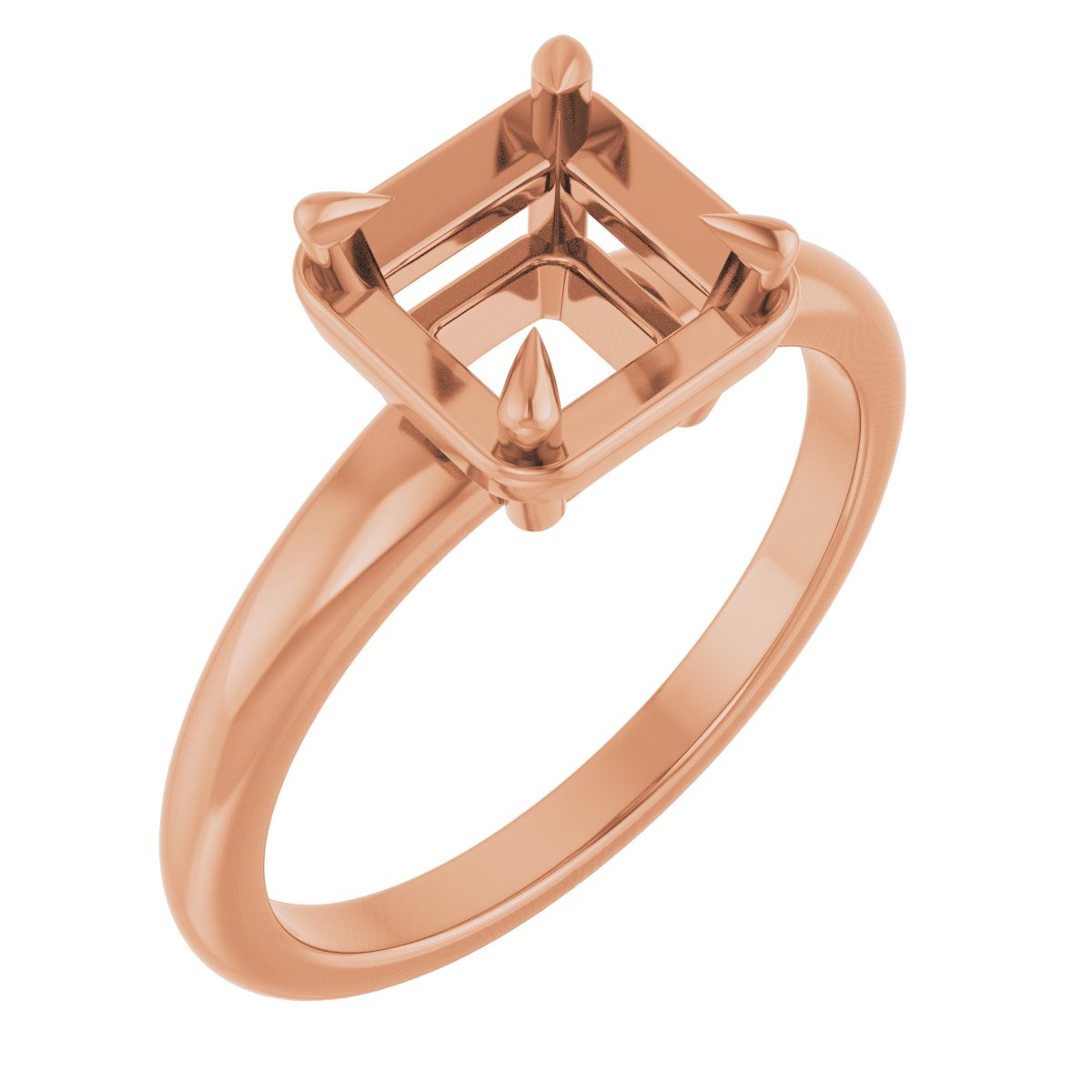 Claw-Prong Solitaire Bezel-Style Engagement Ring