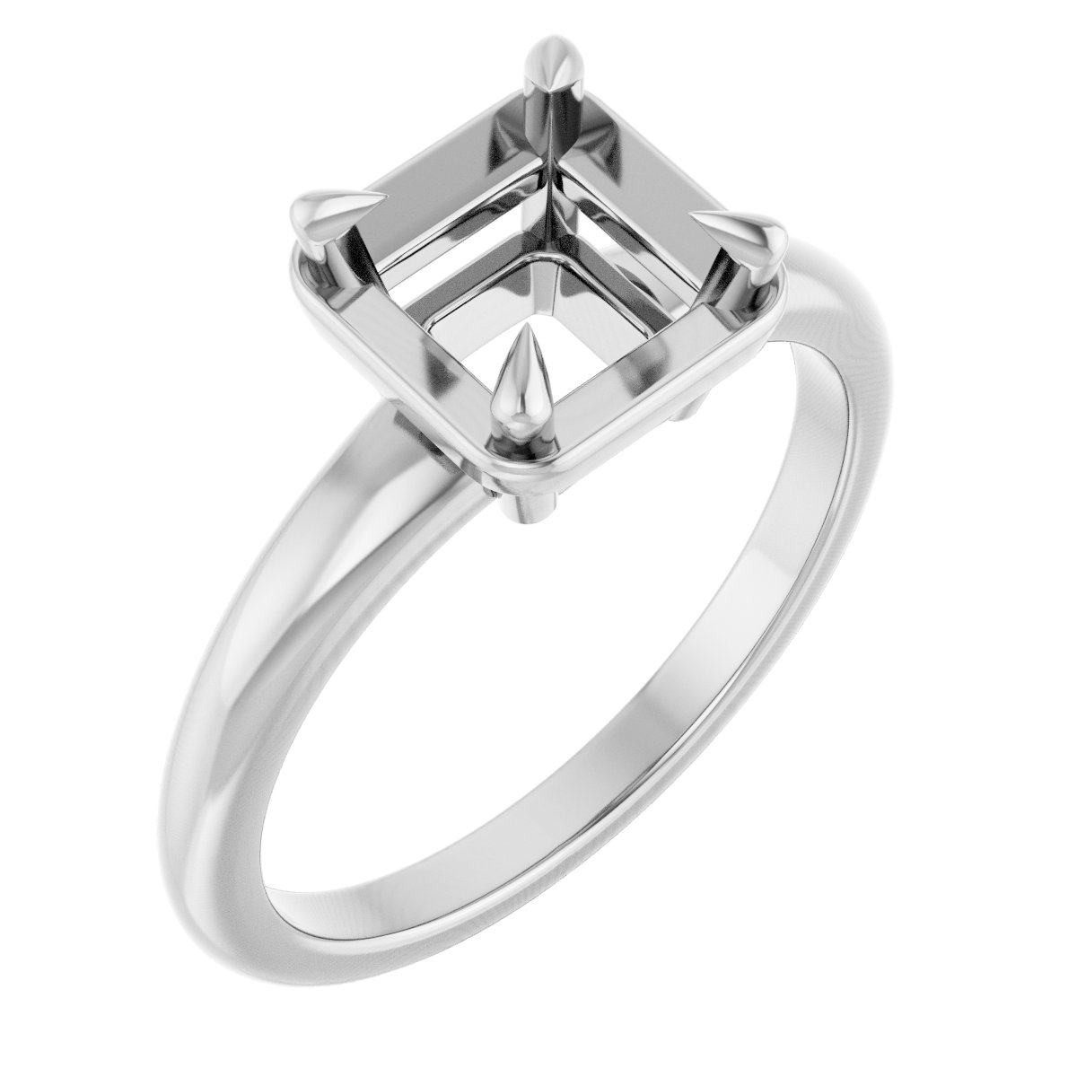 Claw-Prong Solitaire Bezel-Style Engagement Ring
