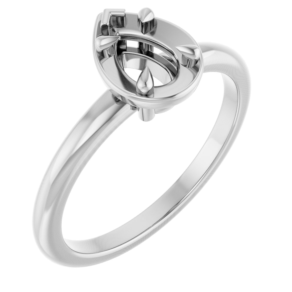 Claw-Prong Solitaire Bezel-Style Engagement Ring
