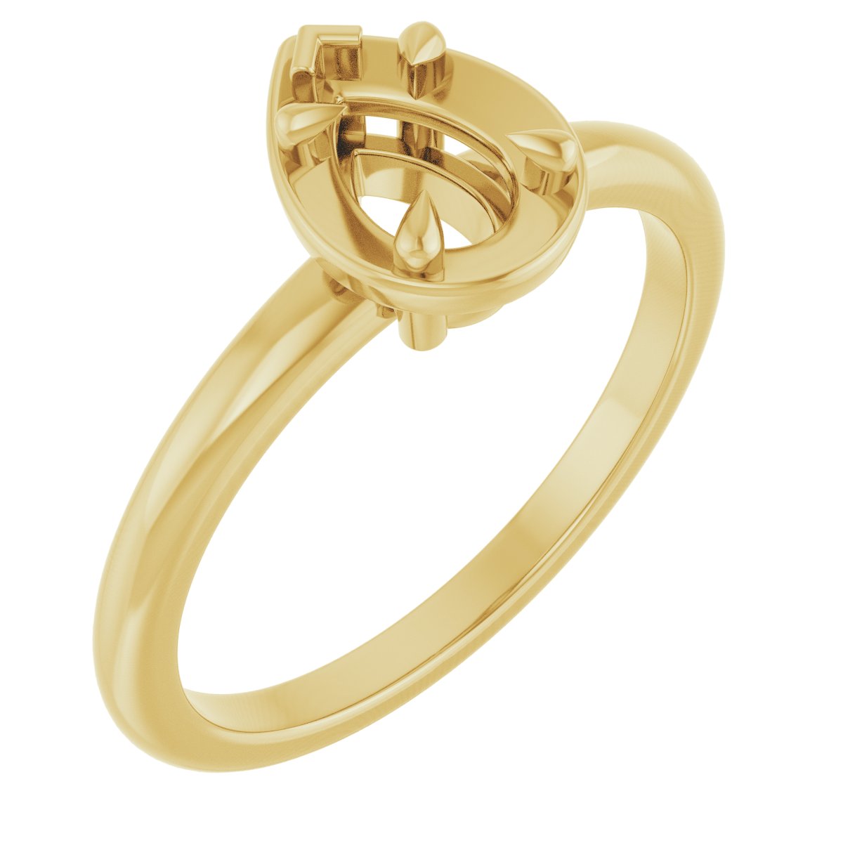Claw-Prong Solitaire Bezel-Style Engagement Ring