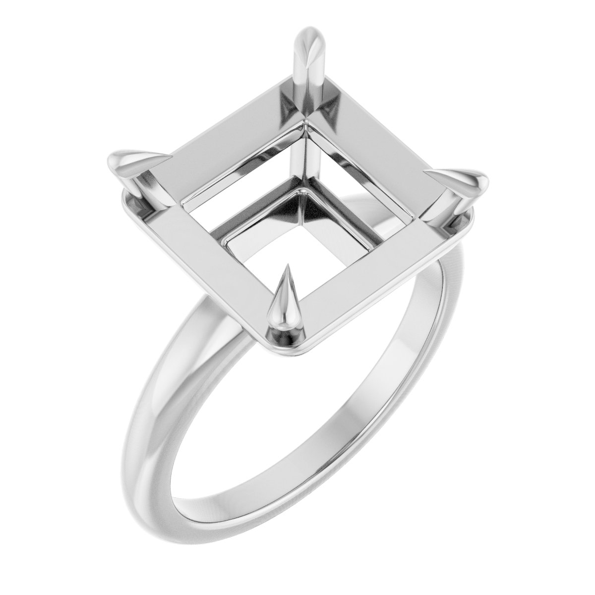 Claw-Prong Solitaire Bezel-Style Engagement Ring