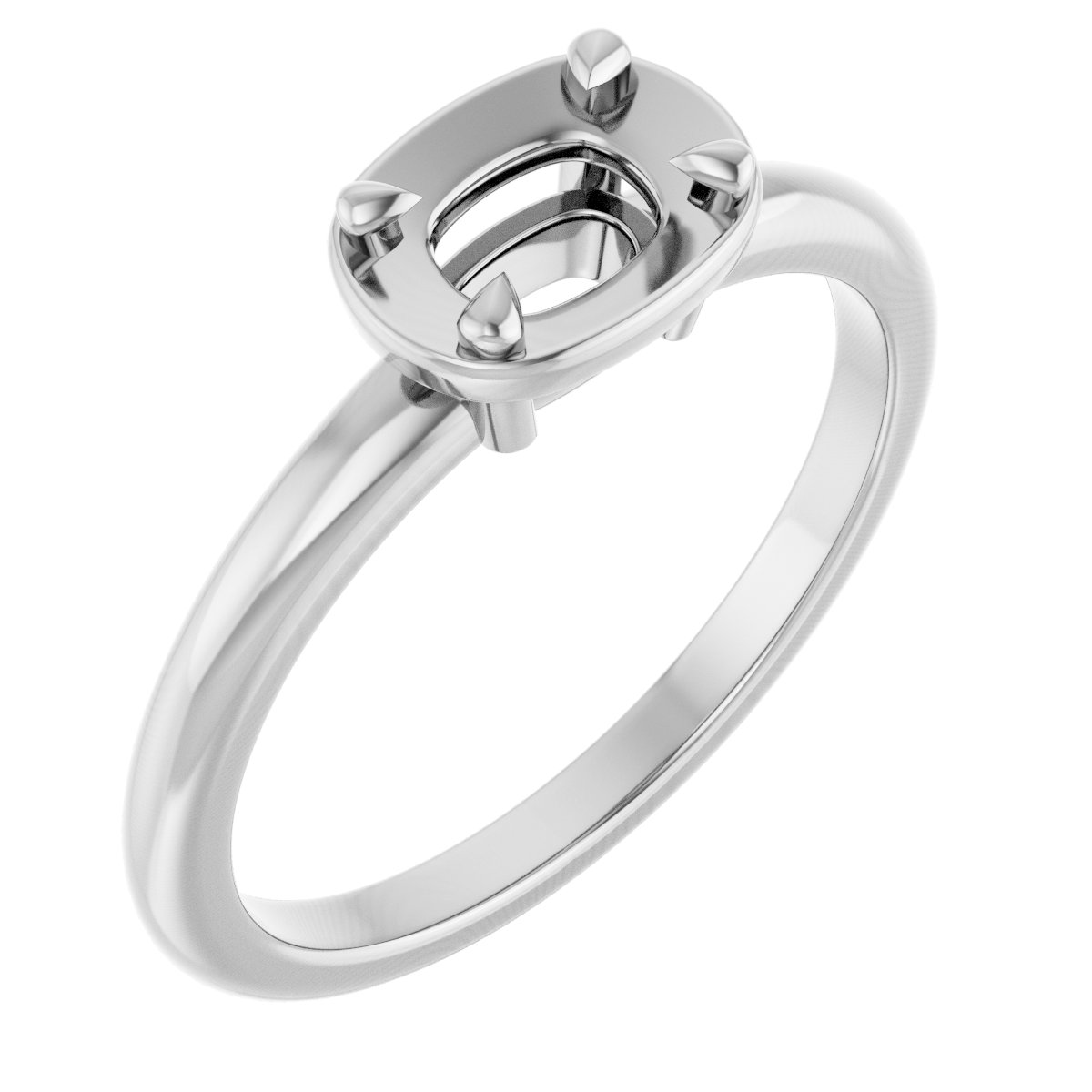 Claw-Prong Solitaire Bezel-Style Engagement Ring