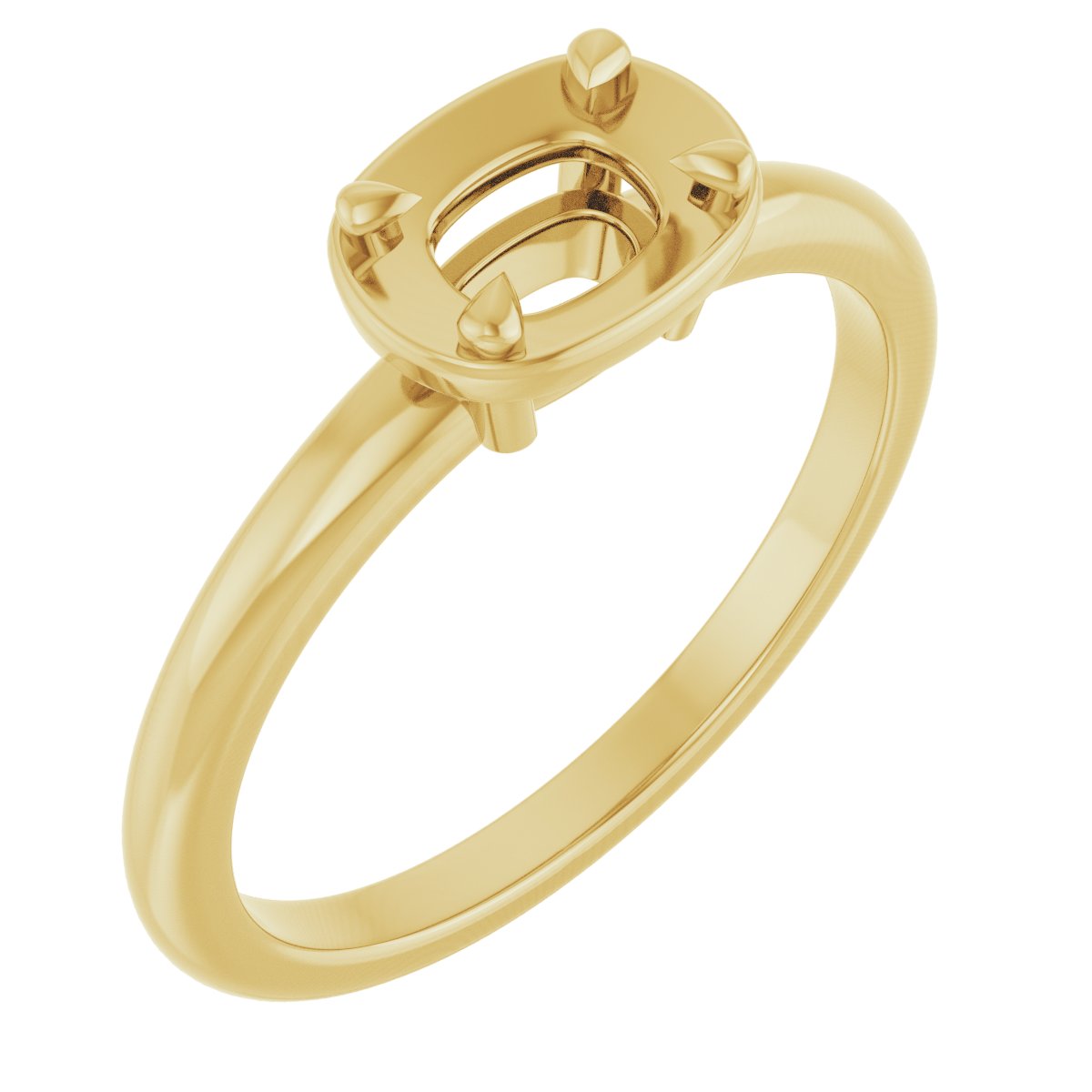 Claw-Prong Solitaire Bezel-Style Engagement Ring