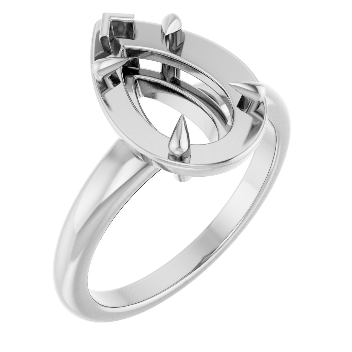 Claw-Prong Solitaire Bezel-Style Engagement Ring