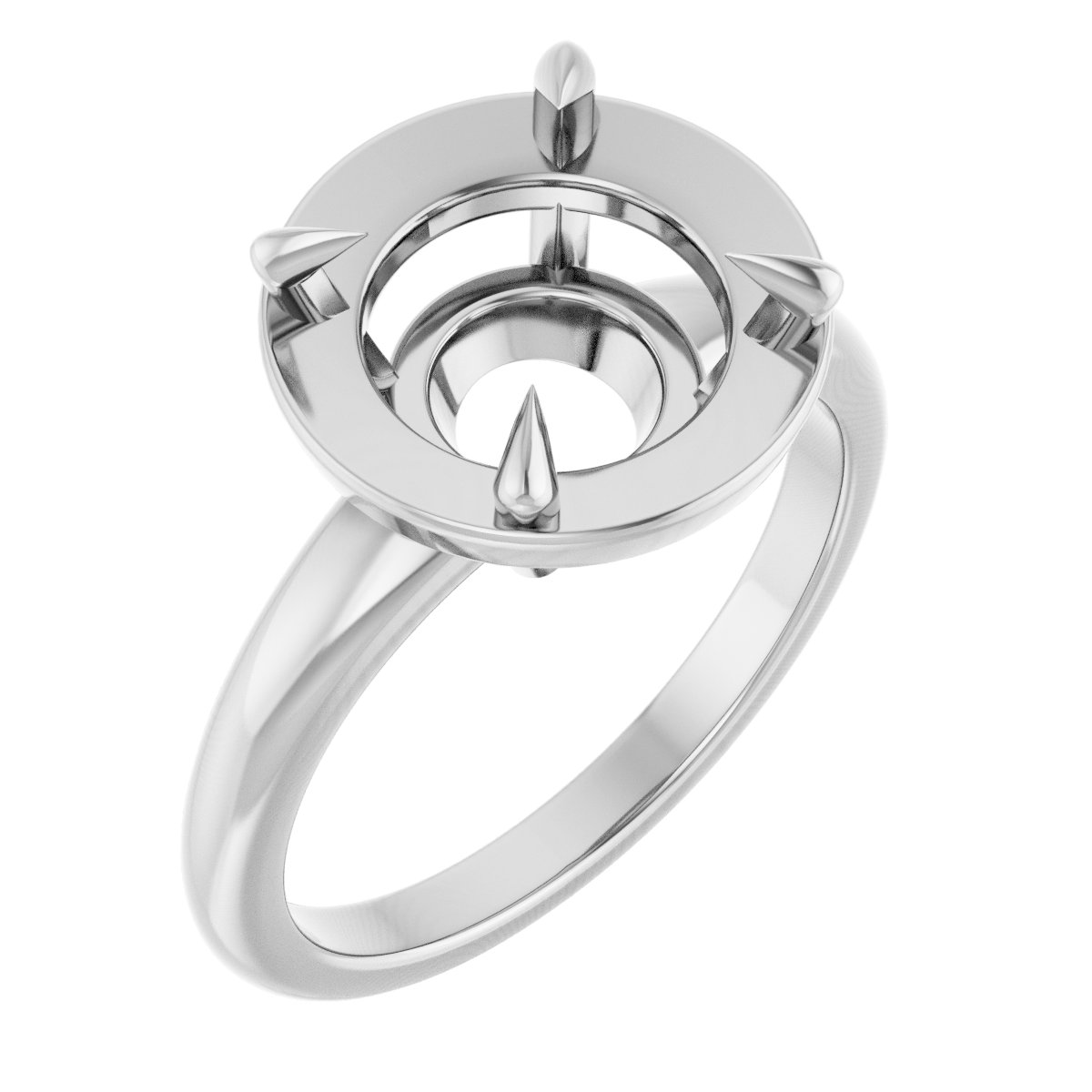 Claw-Prong Solitaire Bezel-Style Engagement Ring