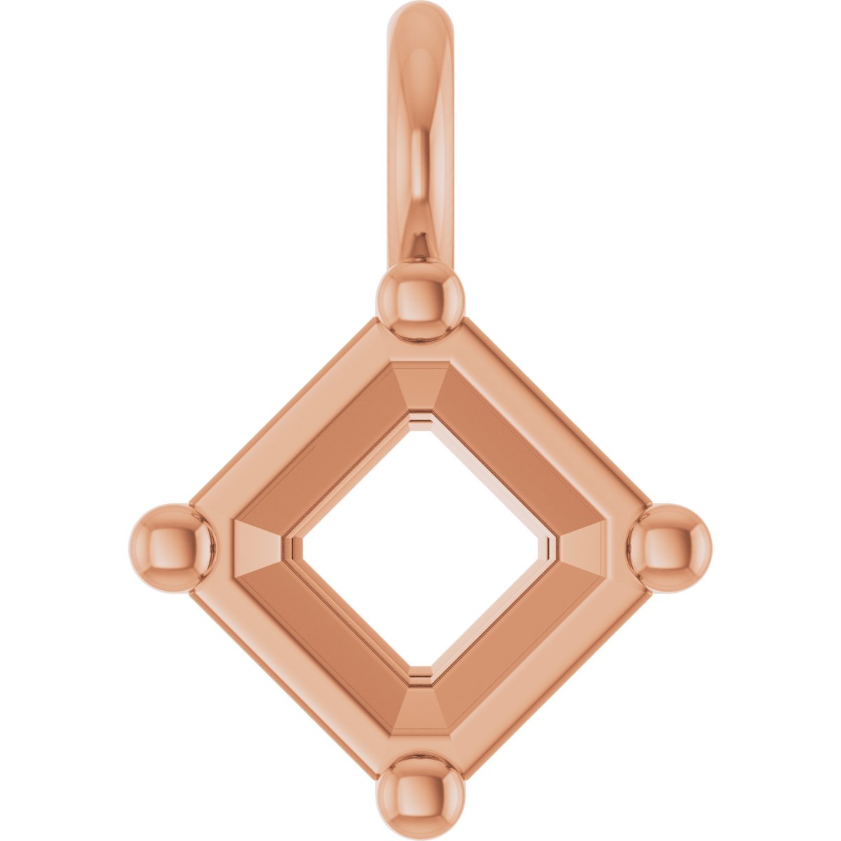 Asscher 4-Prong Solitaire Dangle