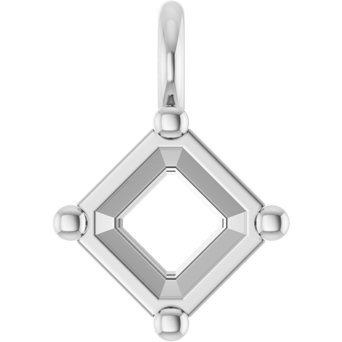 Asscher 4-Prong Solitaire Dangle