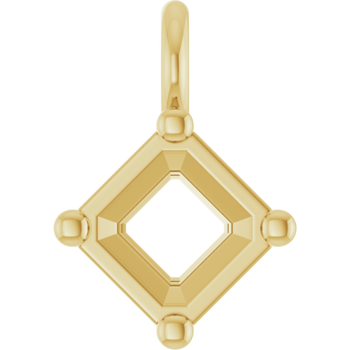 Asscher 4-Prong Solitaire Dangle