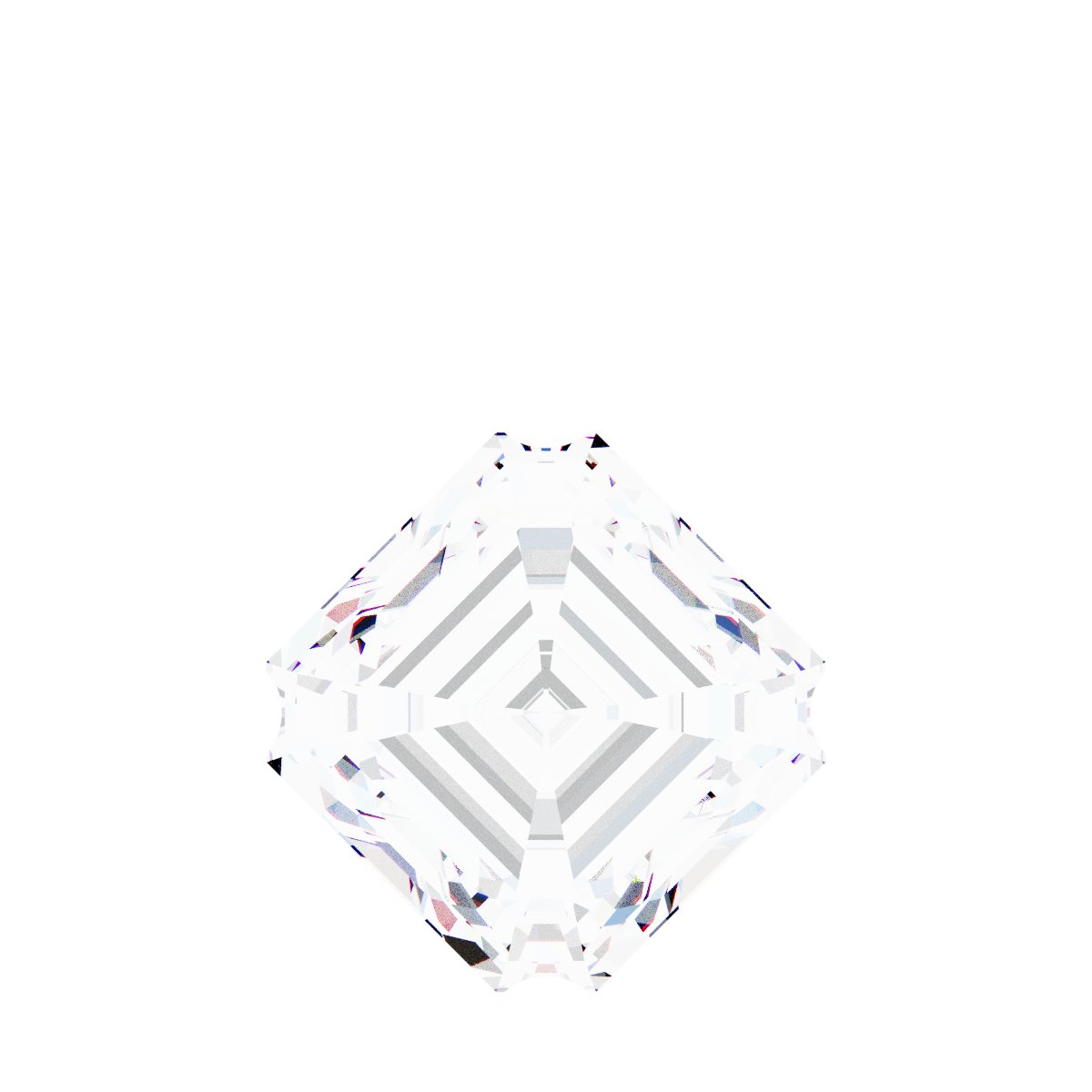 Asscher 4-Prong Solitaire Dangle