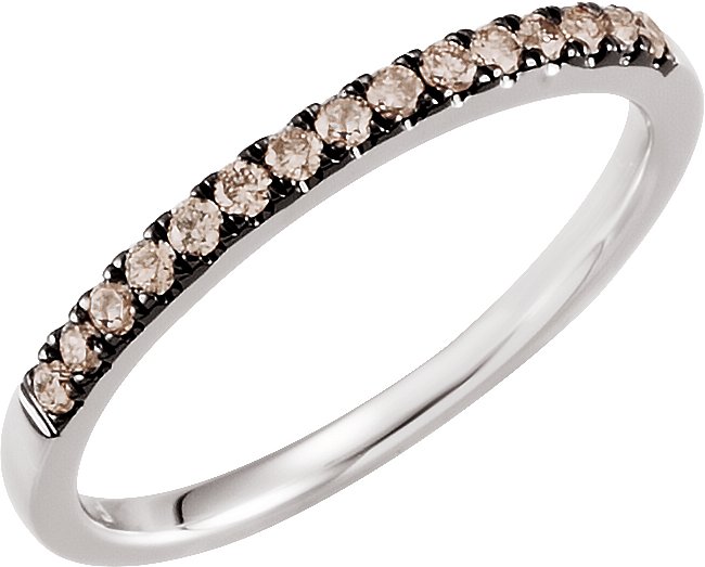 14K White 1/5 CTW Brown Diamond Band