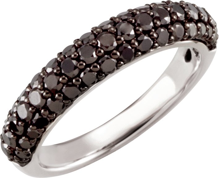 14K White 1 1/6 CTW Black Diamond Ring