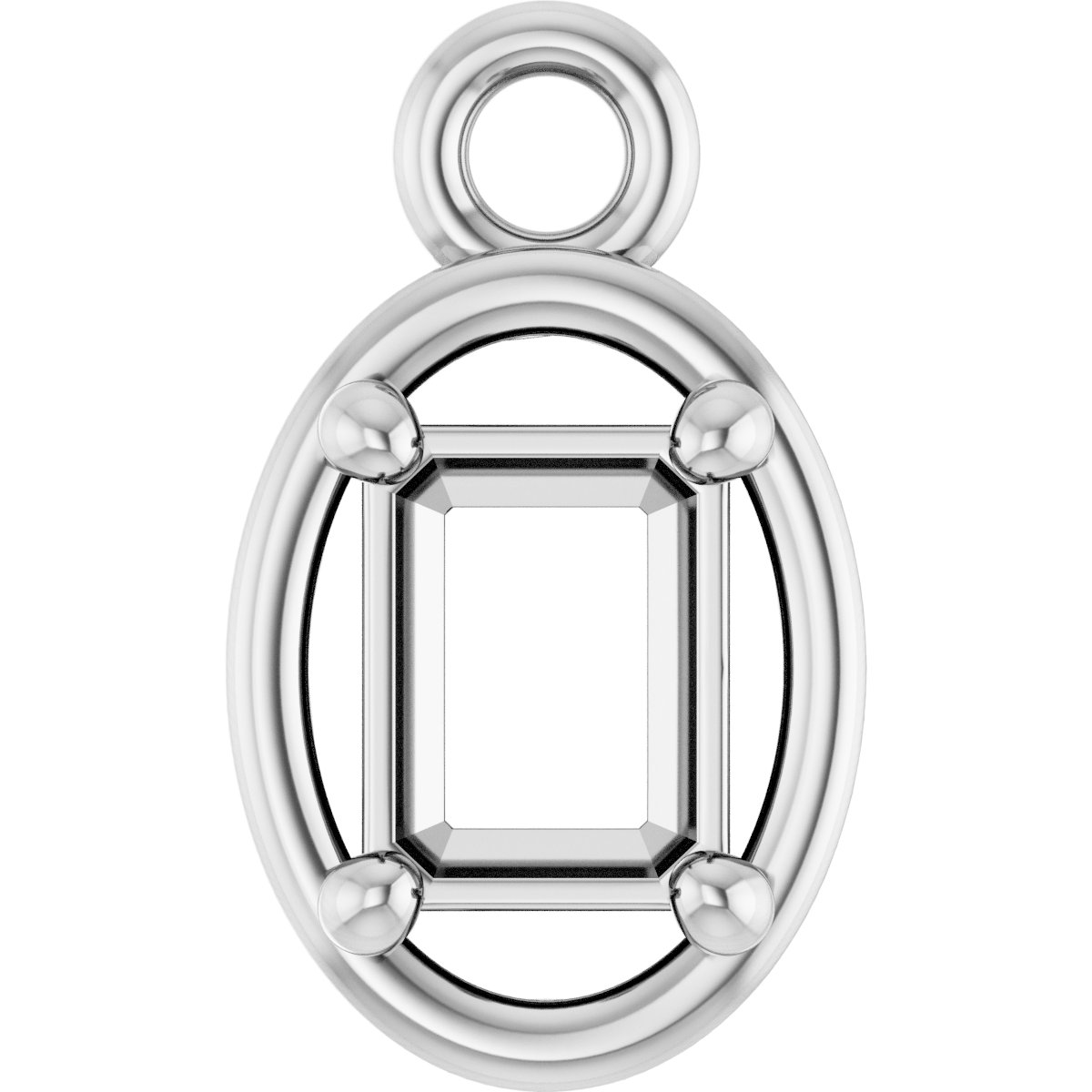 Emerald 4-Prong Solitaire Dangle