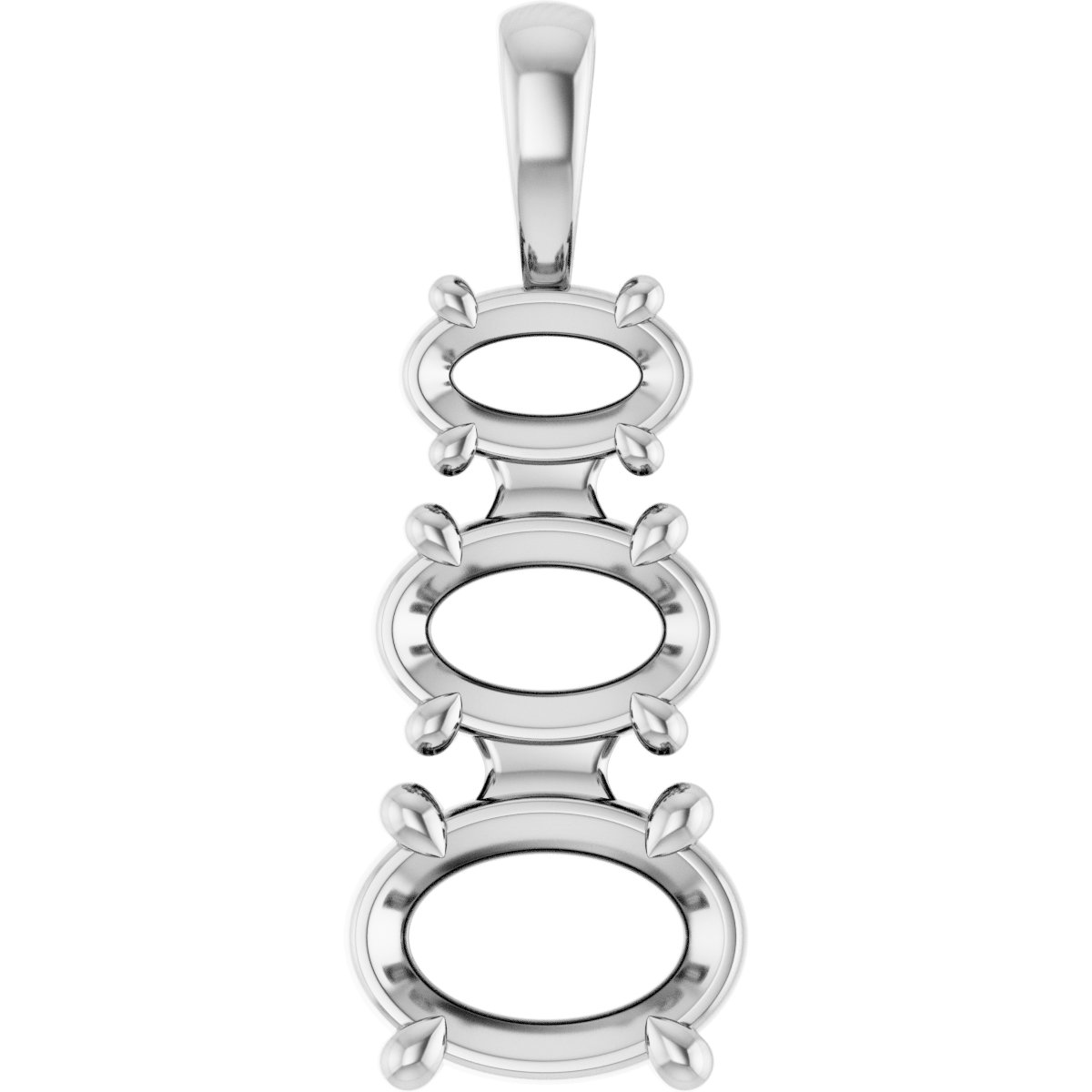 Claw-Prong Graduated Three-Stone Pendant