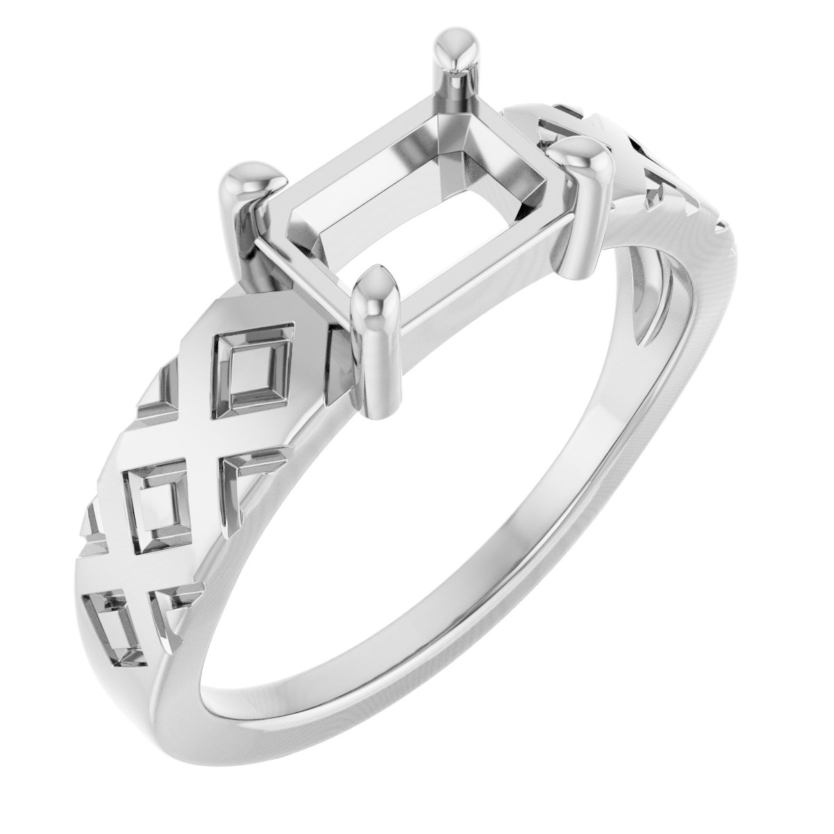Geometric Solitaire Ring