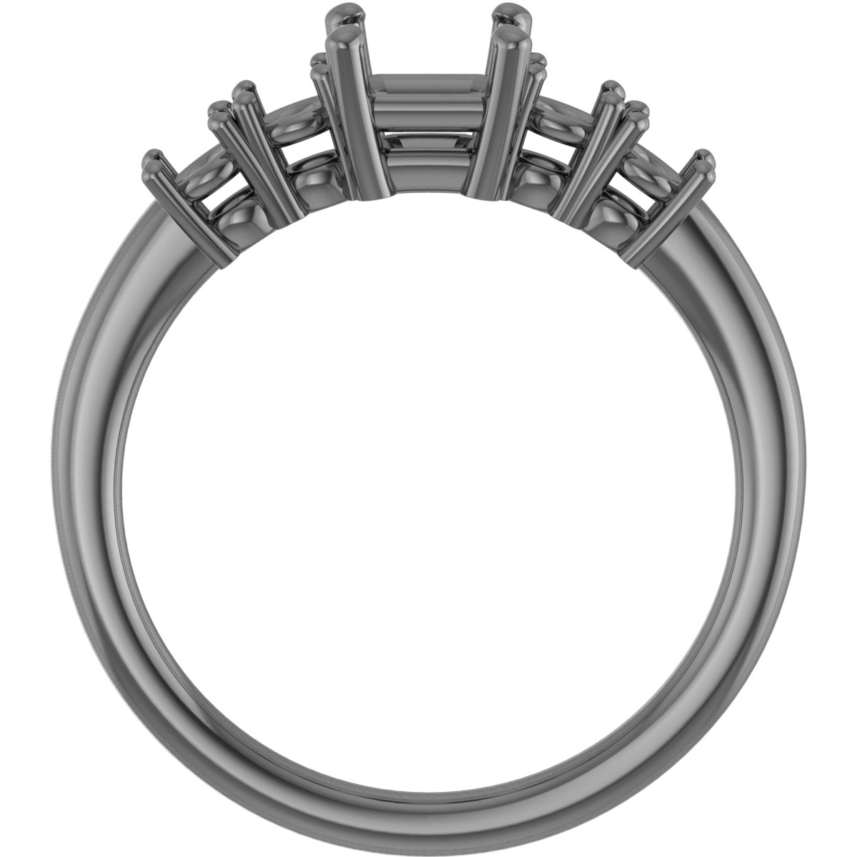6.5 mm Square Engagement Ring Mounting view 2