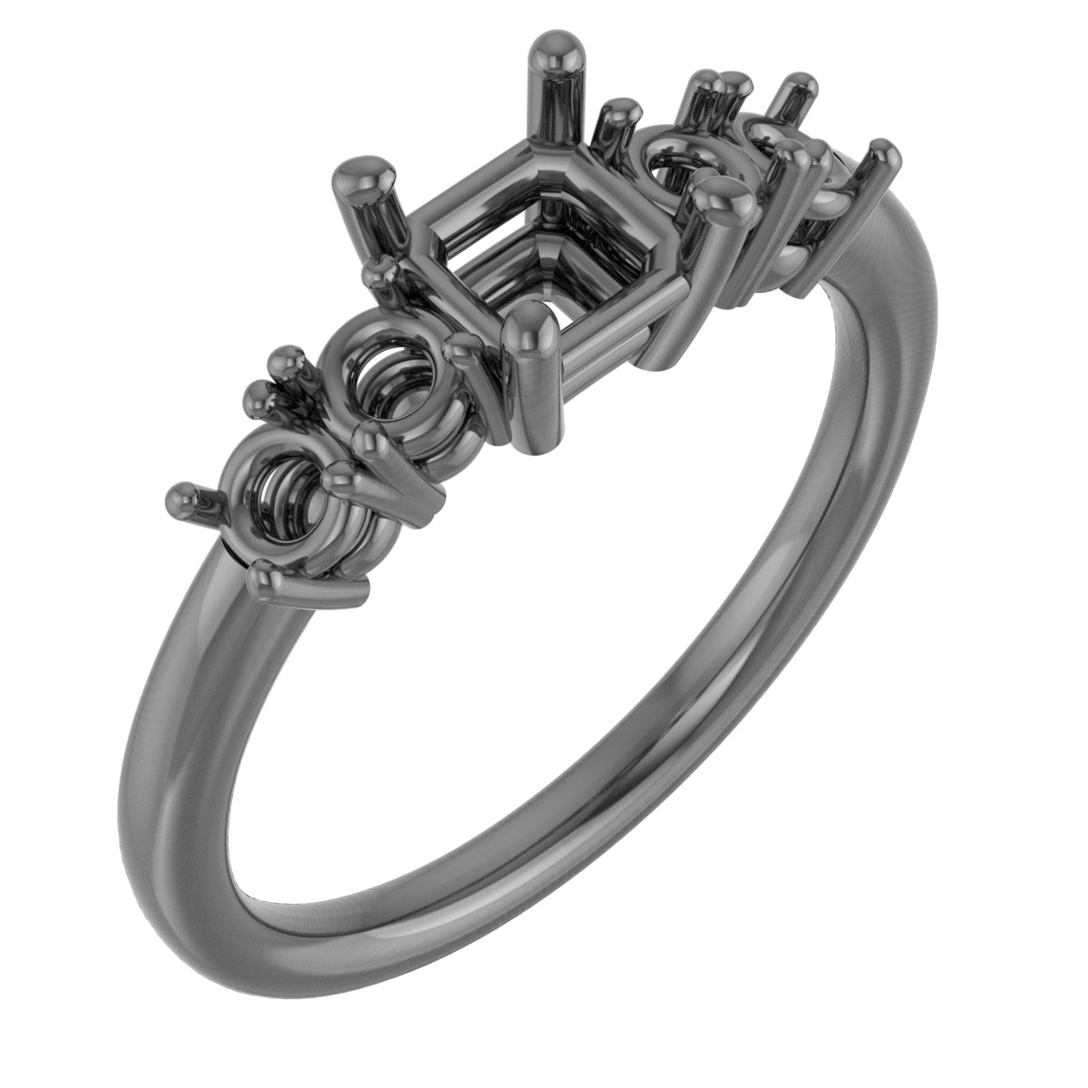 6.5 mm Square Engagement Ring Mounting