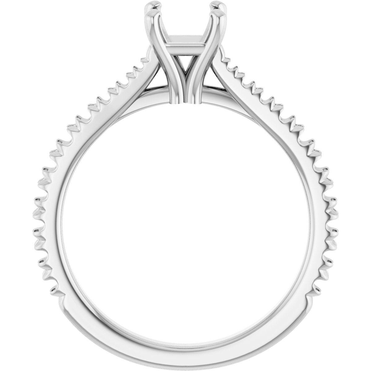 7x7 mm Heart Engagement Ring Mounting view 2