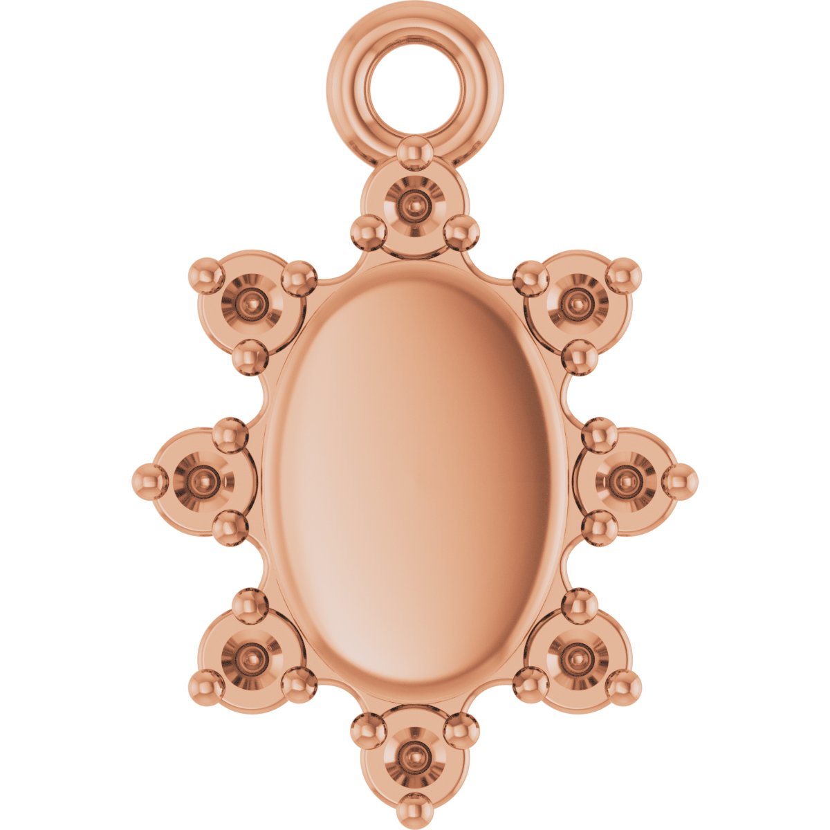Engravable Accented Round or Oval Dangle