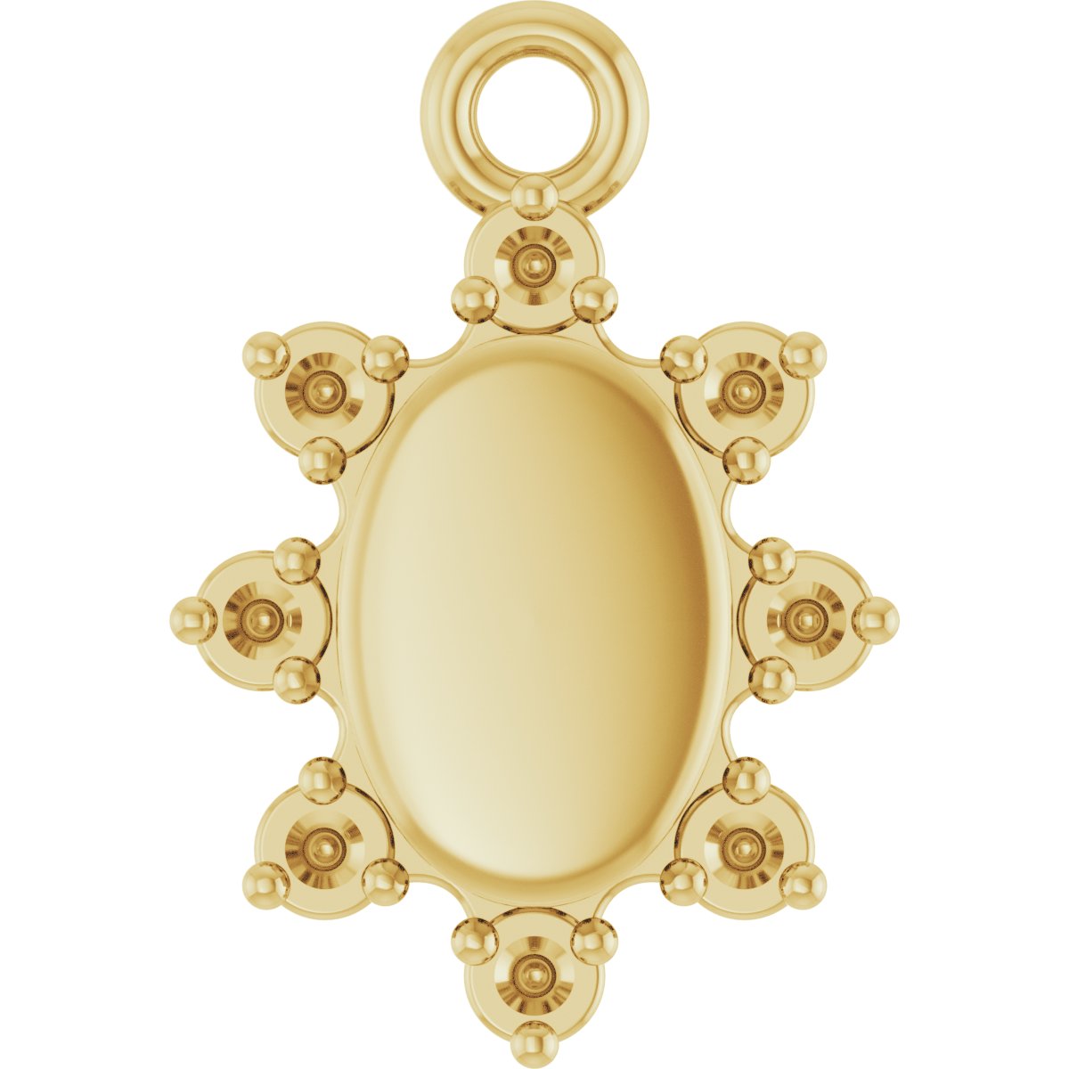 Engravable Accented Round or Oval Dangle