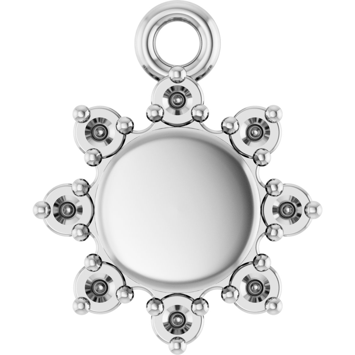 Engravable Accented Round or Oval Dangle