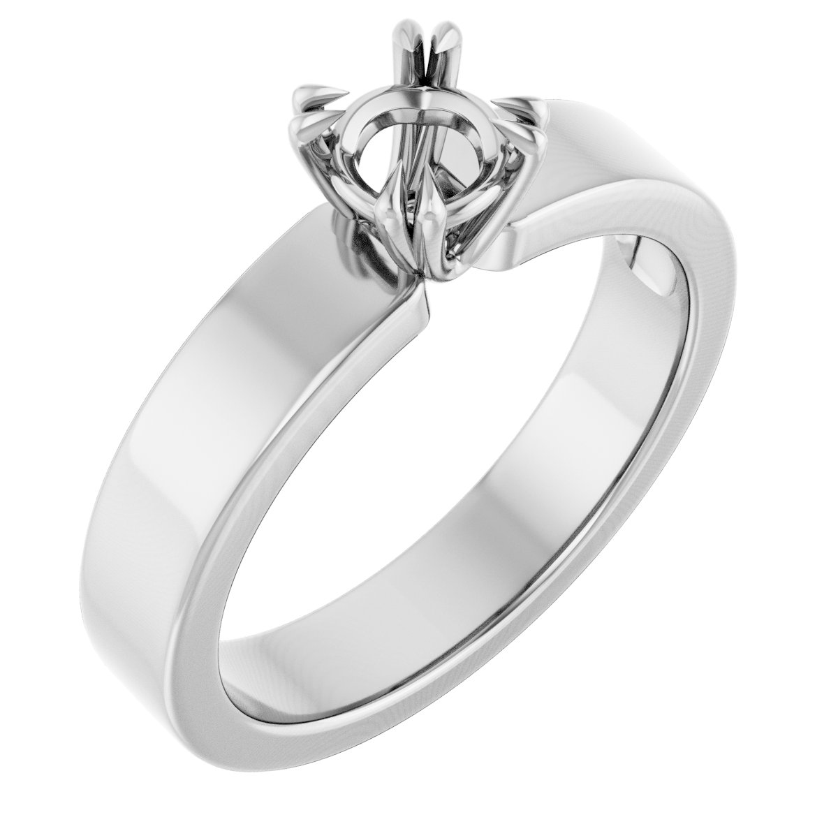 Double Claw-Prong Solitaire Engagement Ring