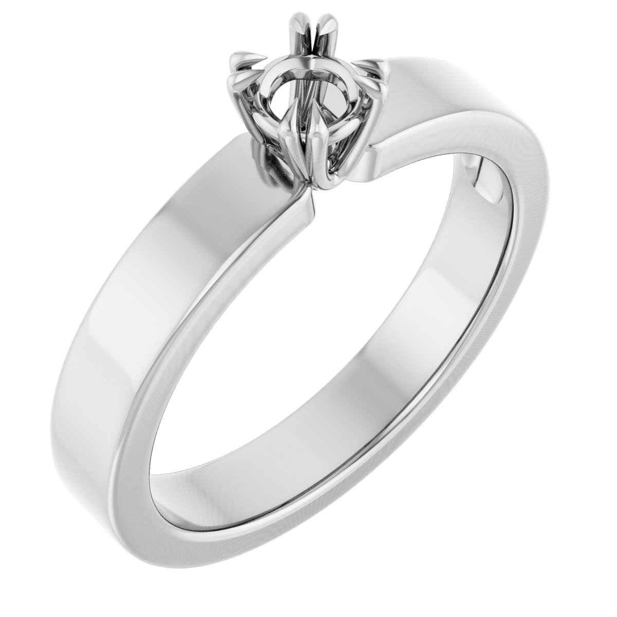 Double Claw-Prong Solitaire Engagement Ring