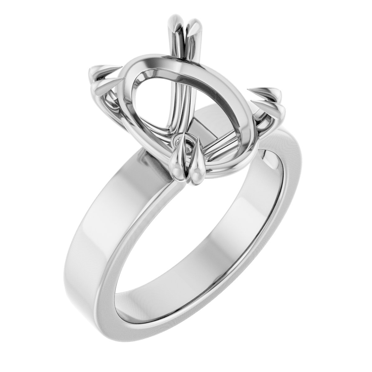 Double Claw-Prong Solitaire Engagement Ring