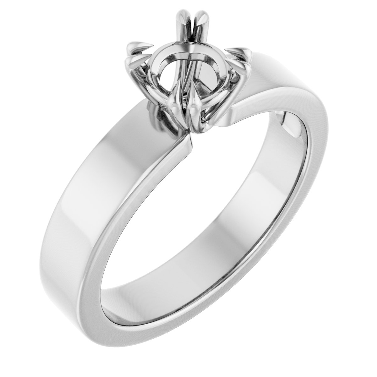 Double Claw-Prong Solitaire Engagement Ring