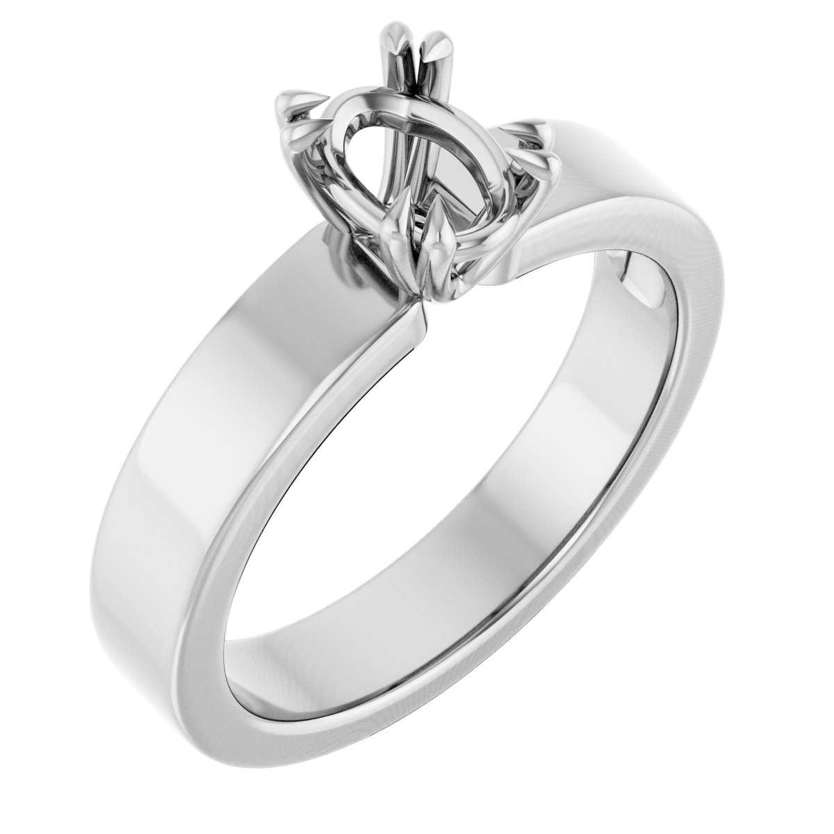 Double Claw-Prong Solitaire Engagement Ring