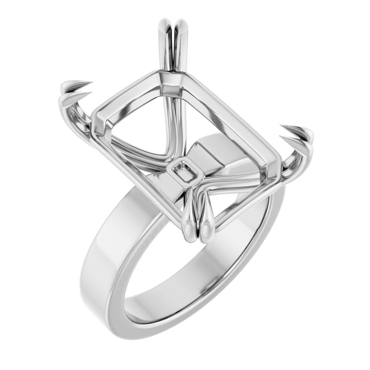 Double Claw-Prong Solitaire Engagement Ring