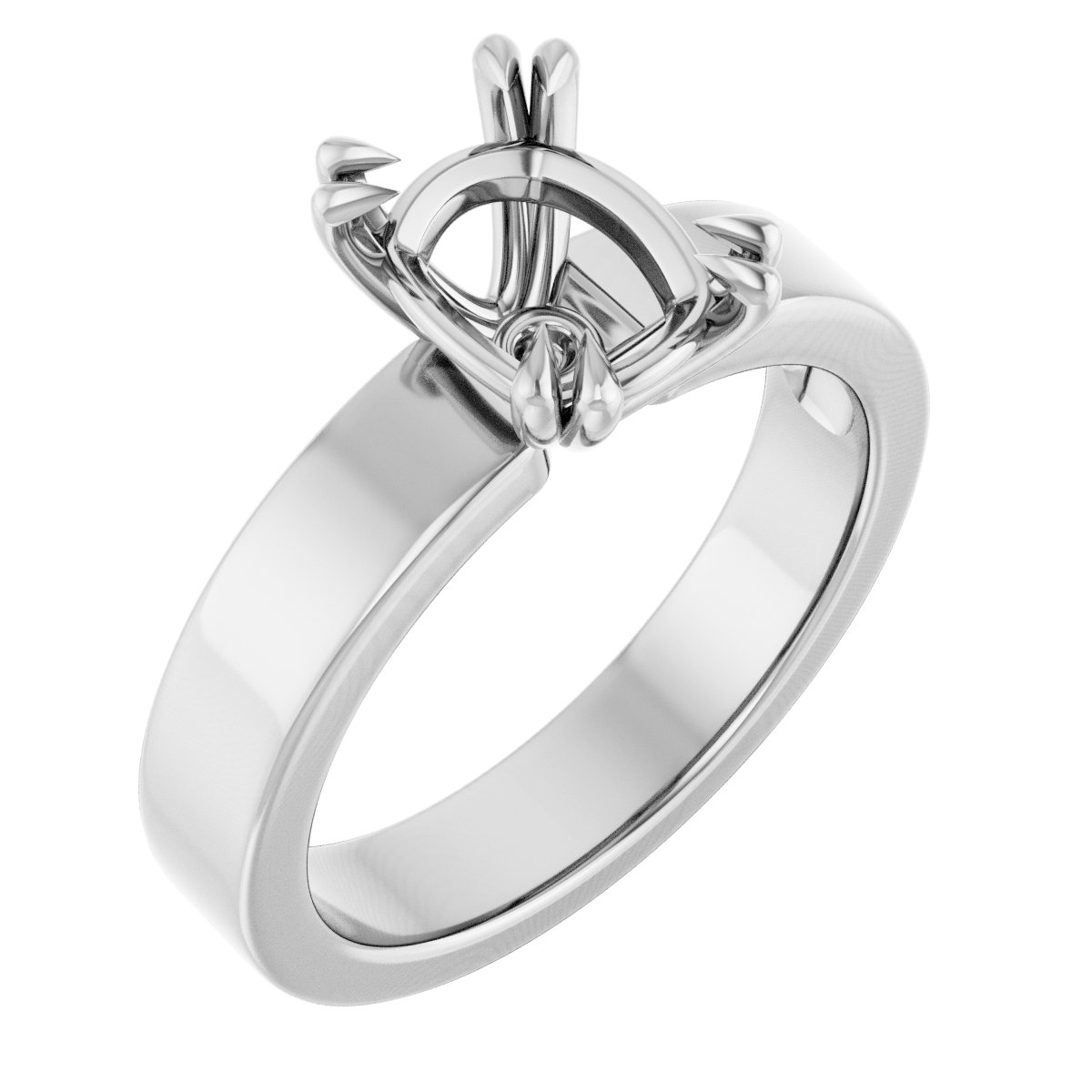 Double Claw-Prong Solitaire Engagement Ring
