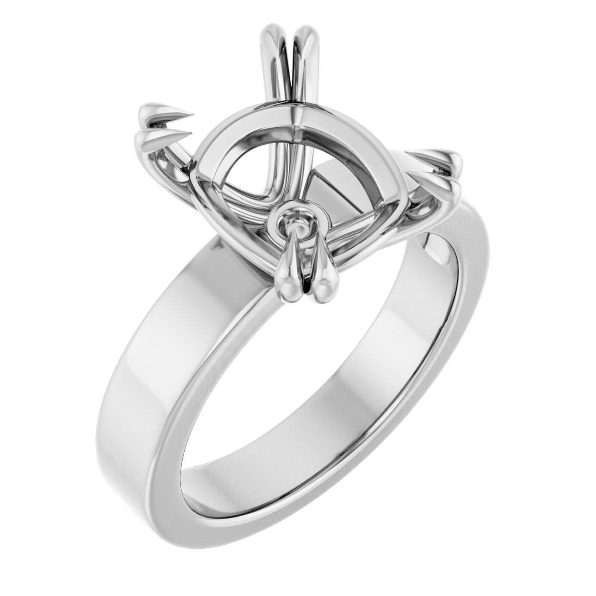 Double Claw-Prong Solitaire Engagement Ring