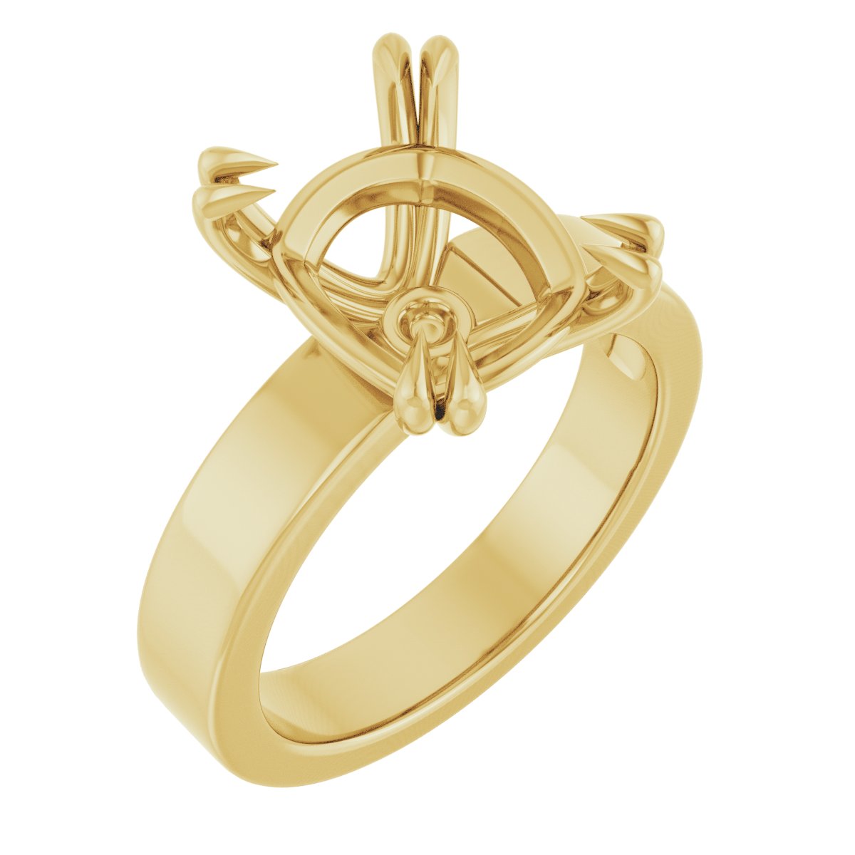 Double Claw-Prong Solitaire Engagement Ring