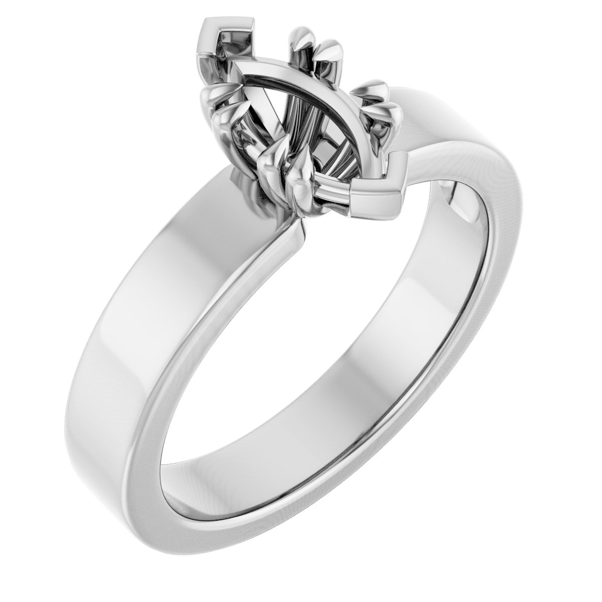 Double Claw-Prong Solitaire Engagement Ring