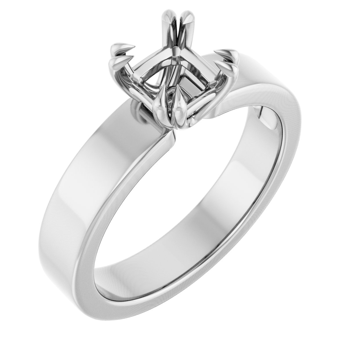 Double Claw-Prong Solitaire Engagement Ring