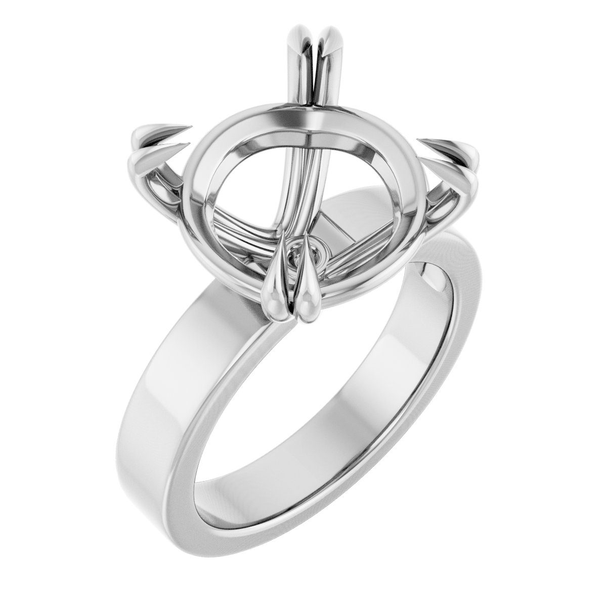 Double Claw-Prong Solitaire Engagement Ring