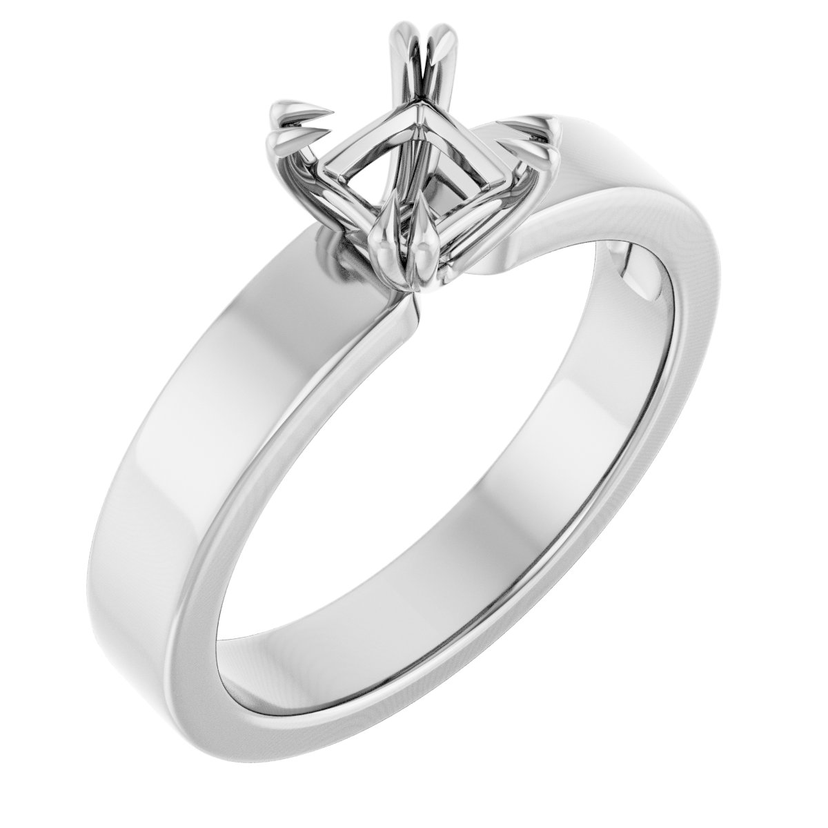 Double Claw-Prong Solitaire Engagement Ring