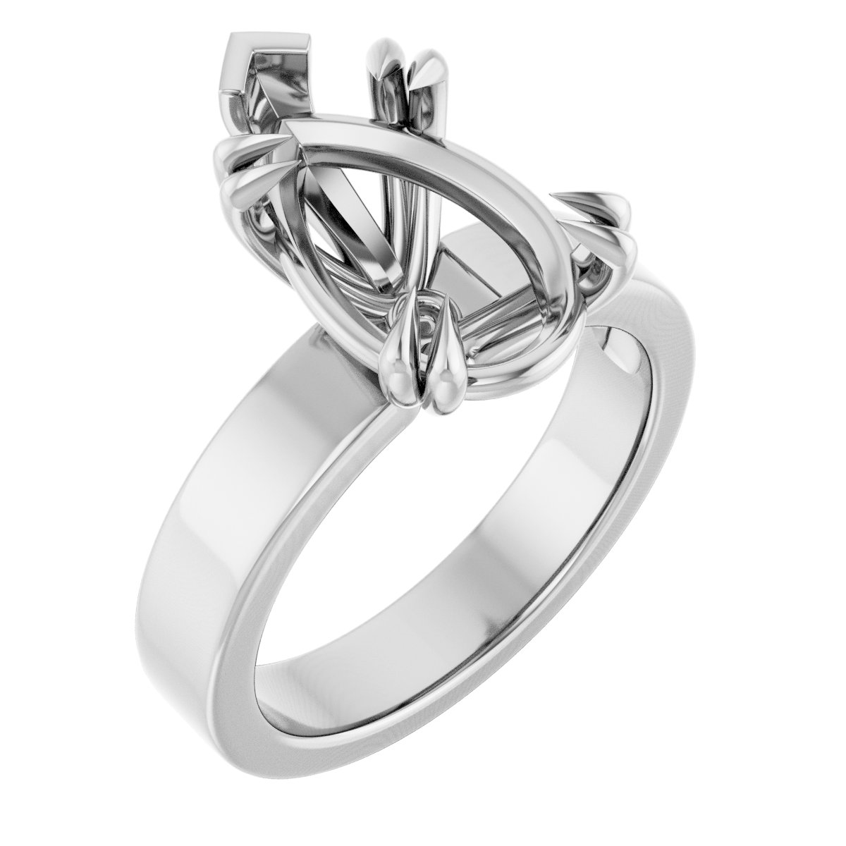 Double Claw-Prong Solitaire Engagement Ring